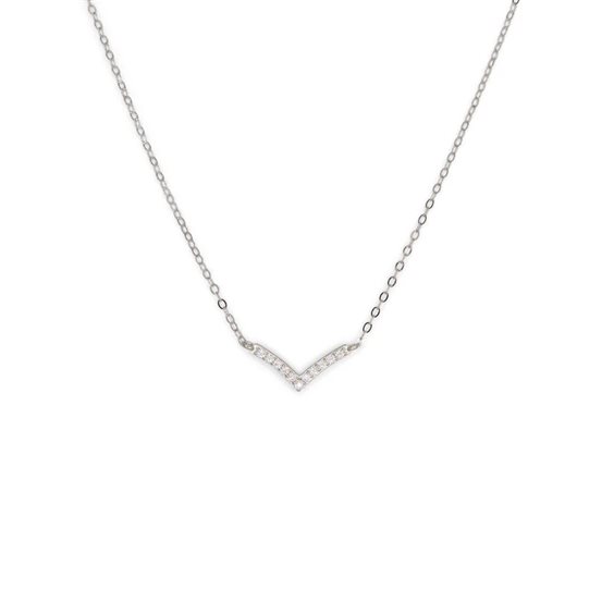 Collana Dilvdò Donna V Necklace in Argento Zircone CLVBB - CLVBB
